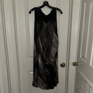 Nine West Black and Gray Patterned Maxi Dress